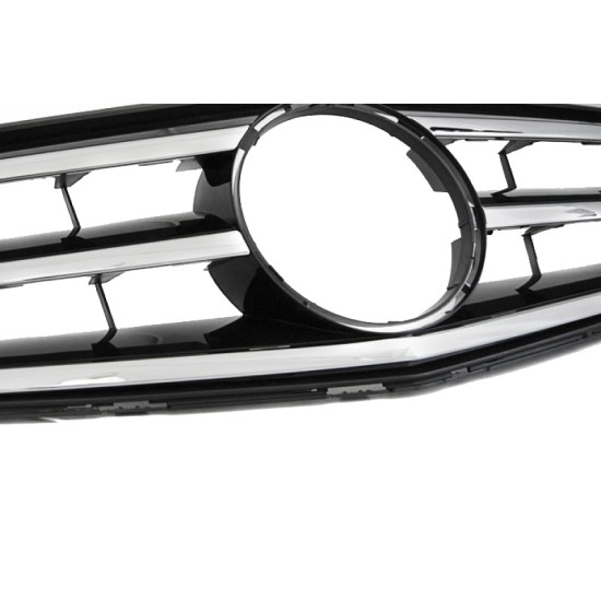 Μάσκα Για Mercedes-Benz C-Class W204 07-14 Avantgarde Με 3 Γρίλιες Μαύρο/Χρώμιο 1 Τεμάχιο