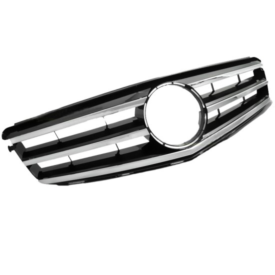 Μάσκα Για Mercedes-Benz C-Class W204 07-14 Avantgarde Με 3 Γρίλιες Μαύρο/Χρώμιο 1 Τεμάχιο