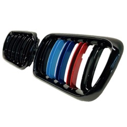 Καρδιές Μάσκας Για Bmw 3 E36 96-99 M4 Look Με Διπλή Γρίλια Tri-color / Μαύρο Γυαλιστερό 2 Τεμάχια Καρδιές Μάσκας Για Bmw 3 E36 96-99 M4 Look Με Διπλή Γρίλια Tri-color / Μαύρο Γυαλιστερό 2 Τεμάχια