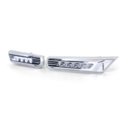 Πλαϊνά Φλας Φτερού Για Porsche 911 996 97-05 / Boxster 986 97-05 Led Chrome 2 Τεμάχια