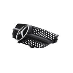 Μάσκα Για Mercedes-Benz CLK-Class W209 03-09 Amg Look Με Μονή Γρίλια Μαύρο Ματ 1 Τεμάχιο