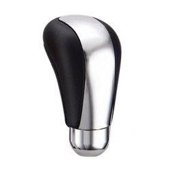 Πόμολο Λεβιέ Ταχυτήτων Universal Μαύρο/Χρώμιο Δερμάτινο Οβάλ Για Κανονική Όπισθεν 37114