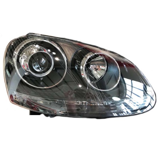 Μπροστινά Φανάρια Set Για Vw Golf V (5) 03-08 Projectors GTI / R32 Look Μαύρα H7/H7 Με Μοτέρ & E-Mark Carner