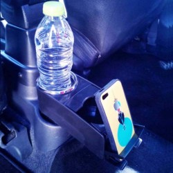 Διπλή Ποτηροθήκη Και Θήκη Κινητού Αυτοκινήτου Μαύρο 14187AL