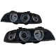 Μπροστινά Φανάρια Set Για Bmw 5 E39 95-03 Angel Eyes Facelift LCI Look Μαύρα/Γκρι H7/H7 Manual Carner