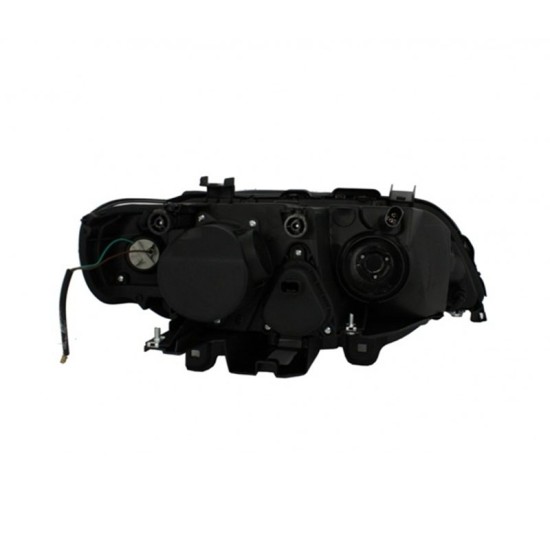 Μπροστινά Φανάρια Set Για Bmw X5 E53 99-03 Angel Eyes Μαύρα H7/H7 Με Μοτέρ Carner