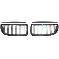 Καρδιές Μάσκας Για  Bmw 3 E90 /E91 05-08 M4 Look Με Διπλή Γρίλια Tri-color / Μαύρο Γυαλιστερό 4 Τεμάχια Καρδιές Μάσκας Για  Bmw 3 E90 /E91 05-08 M4 Look Με Διπλή Γρίλια Tri-color / Μαύρο Γυαλιστερό 4 Τεμάχια