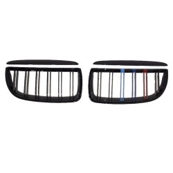 Καρδιές Μάσκας Για  Bmw 3 E90 /E91 05-08 M4 Look Με Διπλή Γρίλια Tri-color / Μαύρο Γυαλιστερό 4 Τεμάχια Καρδιές Μάσκας Για  Bmw 3 E90 /E91 05-08 M4 Look Με Διπλή Γρίλια Tri-color / Μαύρο Γυαλιστερό 4 Τεμάχια