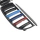 Καρδιές Μάσκας Για  Bmw 3 E90 /E91 05-08 M4 Look Με Διπλή Γρίλια Tri-color / Μαύρο Γυαλιστερό 4 Τεμάχια