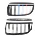 Καρδιές Μάσκας Για  Bmw 3 E90 /E91 05-08 M4 Look Με Διπλή Γρίλια Tri-color / Μαύρο Γυαλιστερό 4 Τεμάχια