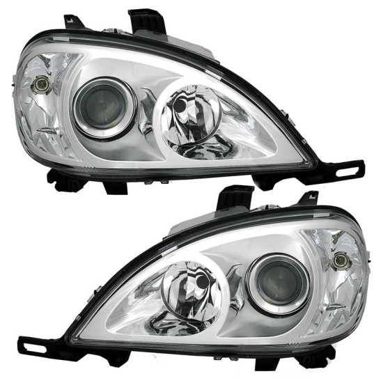Μπροστινά Φανάρια Set Για Mercedes-Benz ML-Class W163 98-01 Projectors Χρωμίου H7/H7 Με Μοτέρ Depo