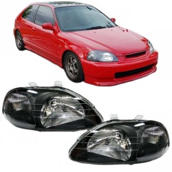 Μπροστινά Φανάρια Set Για Honda Civic 96-99 Black Edition H4 TYC Μπροστινά Φανάρια Set Για Honda Civic 96-99 Black Edition H4 TYC