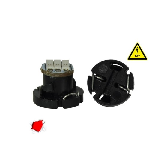 Λάμπα Led Με Βάση T4.2 3 Led 12V 0.9w Κόκκινη 1 Τεμάχιο