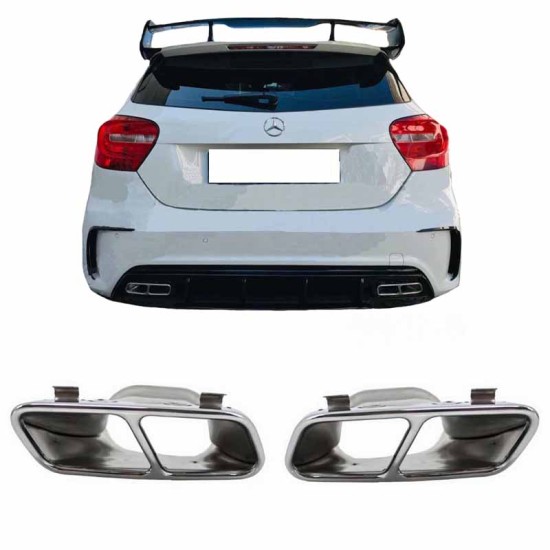 Μπούκες Εξάτμισης Για Mercedes-Benz A-Class W176 12-18 Amg A45 / CLA W117 13-18 (2 Διπλές)