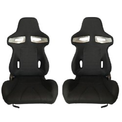 Καθίσματα Bucket GT-Sport Ύφασμα Μαύρο Ζευγάρι 2 Τεμαχίων Καθίσματα Bucket GT-Sport Ύφασμα Μαύρο Ζευγάρι 2 Τεμαχίων