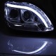 Μπροστινά Φανάρια Set Για Mercedes-Benz S-Class W220 98-05 DRL & Led Φλας Χρωμίου H7/H1 Manual JunYan