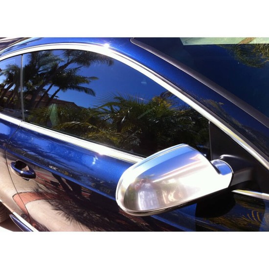 Καπάκια Καθρεφτών Για Audi A3 8P 10-13, A4 B8 11-15, A5 8T 11-15 Καβούκια Χωρίς Lane Assist Brushed Aluminium 2 Τεμάχια