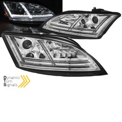 Μπροστινά Φανάρια Set Για Audi TT 8J 06-10 DRL & Led Signal Dynamic Χρωμίου H7/H1 Sonar Μπροστινά Φανάρια Set Για Audi TT 8J 06-10 DRL & Led Signal Dynamic Χρωμίου H7/H1 Sonar