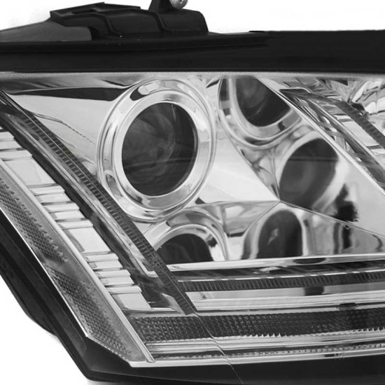 Μπροστινά Φανάρια Set Για Audi TT 8J 06-10 DRL & Led Signal Dynamic Χρωμίου H7/H1 Sonar