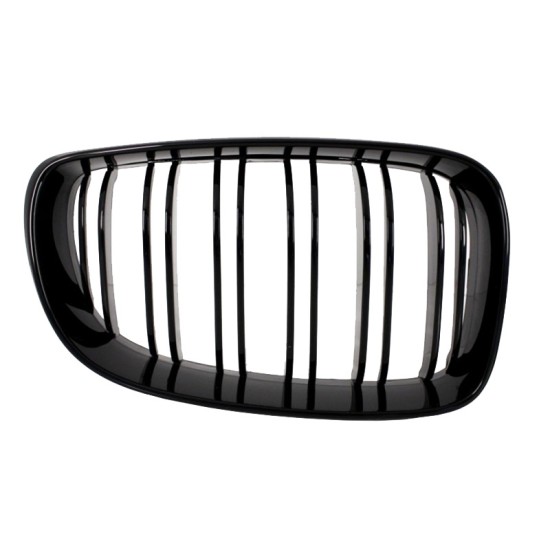 Καρδιές Μάσκας Για Bmw 1 E81 / E82 / E87 / E88 07-11 M4 Look Με Διπλή Γρίλια Μαύρο Γυαλιστερό 2 Τεμάχια