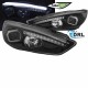 Μπροστινά Φανάρια Set Για Ford Focus 15-18 TRU DRL Tube Lights & Led Φλας Μαύρα H9/H1 Με Μοτέρ JunYan