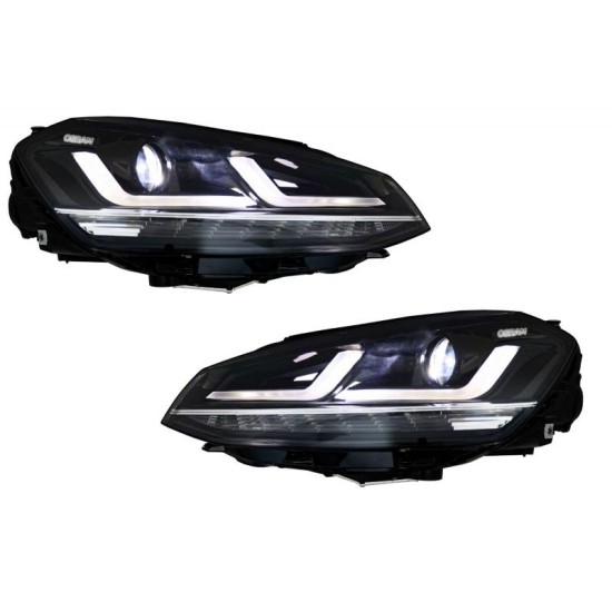 Μπροστινά Φανάρια Set Για Vw Golf VII (7) 12-17 DRL Full Led Halogen Version Black/Chrome LEDHL103-CM Osram Ledriving Osram Ledriving