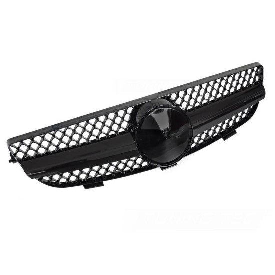 Μάσκα Για Mercedes-Benz CLK-Class W209 03-09 Amg Look Με Μονή Γρίλια Μαύρη Γυαλιστερή 1 Τεμάχιο