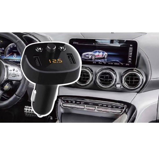 FM Transmitter Με Bluetooth 2 USB Οθόνη LCD Και Τηλεχειριστήριο Als-A931 12 Volt Μαύρο 1 Τεμάχιο