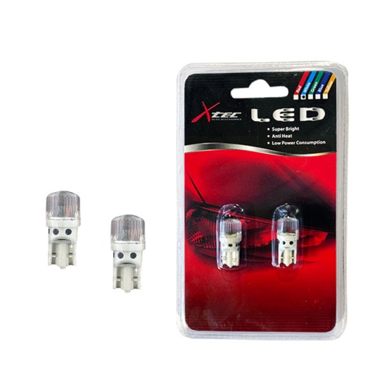 Λάμπες Led T10 12volt 3 Smd Λευκές  6000k X-Tec 2 Τεμάχια
