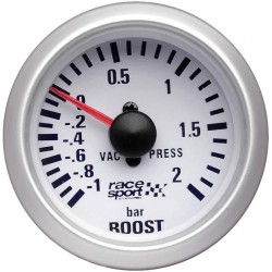 Μπαρόμετρο Boost Racesport Λευκό 52mm 12 Volt GAUG701 Μπαρόμετρο Boost Racesport Λευκό 52mm 12 Volt GAUG701