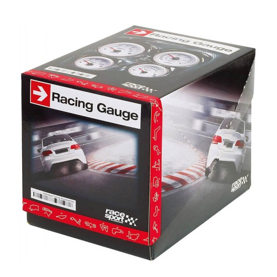 Μπαρόμετρο Boost Racesport Λευκό 52mm 12 Volt GAUG701