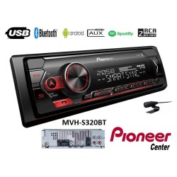 Radio USB / Bluetooth / AUX 4x50W Pioneer MVH-S320BT Universal 1DIN Με Αποσπώμενη Πρόσοψη