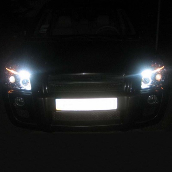 Μπροστινά Φανάρια Set Για Hyundai Tucson 04-10 Angel Eyes & Led Χρωμίου H1/H1 JunYan