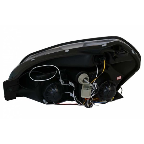 Μπροστινά Φανάρια Set Για Hyundai Tucson 04-10 Angel Eyes & Led Χρωμίου H1/H1 JunYan