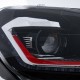 Μπροστινά Φανάρια Set Για Vw Golf VI (6) 08-12 DRL & Led Signal Dynamic Look Golf 7,5 Μαύρα Με Κόκκινη Γραμμή H7 Με Μοτέρ Carner