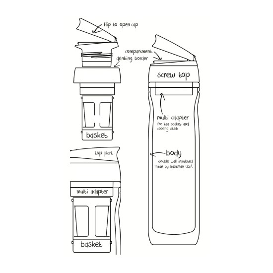 Timolino Omni Tritan Insulated Bottle Tall 400ml Κόκκινο