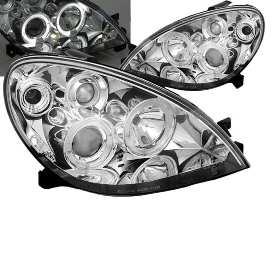 Μπροστινά Φανάρια Set Για Citroen Xsara 00-05 Angel Eyes & Led Χρωμίου H1/H1/H3 Manual Sonar