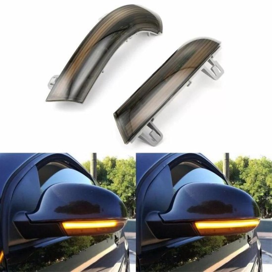 Φλας Καθρέπτη Για Vw Golf V (5) 03-08 / Jetta / Passat B6 3C / Sharan / Superb Dynamic Led Μαύρα 2 Τεμάχια