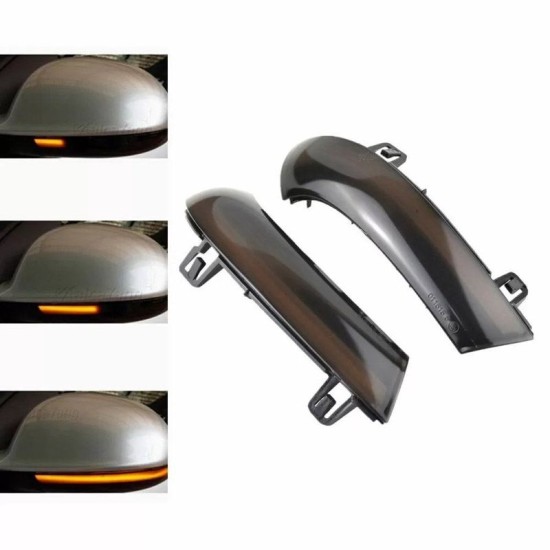 Φλας Καθρέπτη Για Vw Golf V (5) 03-08 / Jetta / Passat B6 3C / Sharan / Superb Dynamic Led Μαύρα 2 Τεμάχια