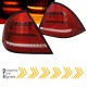 Πισινά Φανάρια Set Για Mercedes-Benz C-Class W203 00-04 Led Bar Dynamic Κόκκινο/Crystal JunYan