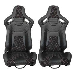 Καθίσματα Bucket R8 Δερματίνη Μαύρα Με M-Power Tri-Color Ραφές Καπιτονέ Ζευγάρι 2 Τεμαχίων Καθίσματα Bucket R8 Δερματίνη Μαύρα Με M-Power Tri-Color Ραφές Καπιτονέ Ζευγάρι 2 Τεμαχίων