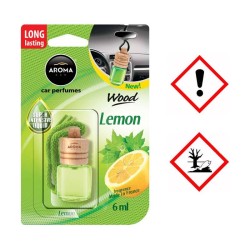 Αρωματικό Αυτοκινήτου Κρεμαστό Μπουκαλάκι Με Ξύλινο Καπάκι Aroma 6ml Με Άρωμα Λεμόνι