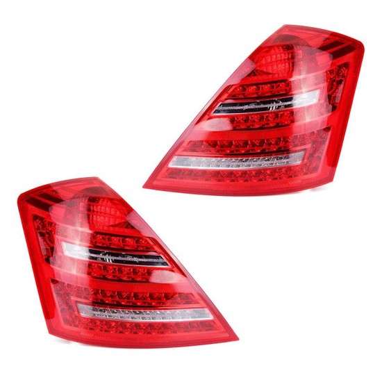 Πισινά Φανάρια Set Για Mercedes-Benz S-Class W221 05-09 Led Κόκκινο/Crystal Carner