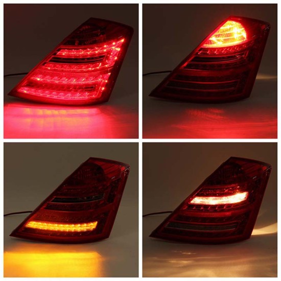 Πισινά Φανάρια Set Για Mercedes-Benz S-Class W221 05-09 Led Κόκκινο/Crystal Carner