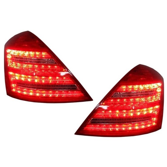 Πισινά Φανάρια Set Για Mercedes-Benz S-Class W221 05-09 Led Κόκκινο/Crystal Carner