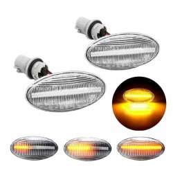 Πλαϊνά Φλας Φτερού Για Suzuki Swift 05-17 , Swift 17+  , Grand Vitara 05-15 ,  Vitara 15-19 , Jimny 12-18 , SX4 06-14 , SX4 S-Cross 13+ , Baleno 16+ , Celerio 14+ , Ignis 16+ / Opel Agila 08-14 / Fiat Sedici 09-11 Led Dynamic Άσπρα 2 Τεμάχια