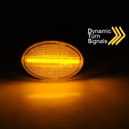 Πλαϊνά Φλας Φτερού Για Opel Astra F 91-97 / Corsa B , C 93-06 / Tigra A 94-00 Led Dynamic Smoke 2 Τεμάχια