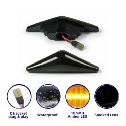 Πλαϊνά Φλας Φτερού Για Ford Focus 98-04 / Mondeo 00-07 Led Dynamic Φιμέ 2 Τεμάχια Πλαϊνά Φλας Φτερού Για Ford Focus 98-04 / Mondeo 00-07 Led Dynamic Φιμέ 2 Τεμάχια