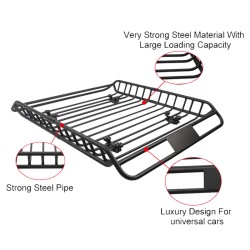 Σχάρα Οροφής Αυτοκινήτου (Καλάθι) Μεταλλική Universal Μαύρη 127x96cm 28824