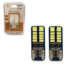 Λάμπες Led T10 12volt 24 Led Canbus White Color Auto GS 5609203600267 2 Τεμάχια
